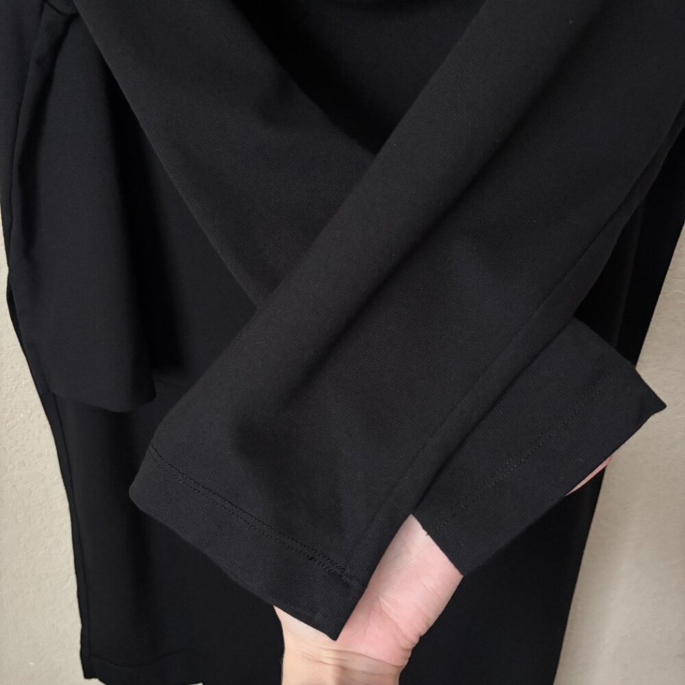 Bryn Walker Pita Modal Ponte Cowl Neck Long Sleeve Asymmetrical Front Peak Tunic - Picture 12 of 13